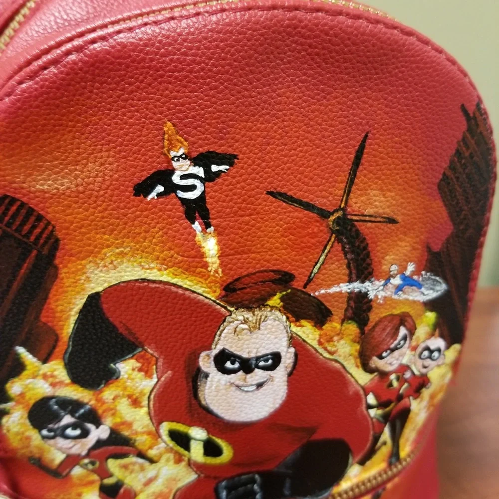 HAND PAINTED 100% Original Red Backpack! - Picture 11 of 12